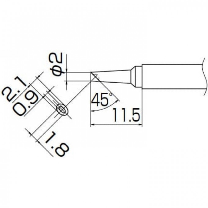 Наконечник HAKKO для паяльника FM-2026 T13-BCM2 Наконечник HAKKO для паяльника FM-2026 T13-BCM2