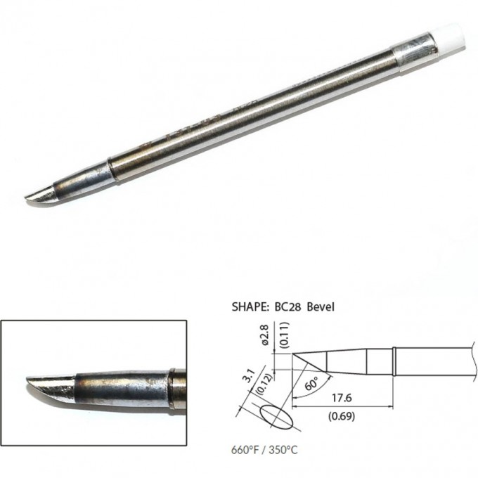 Наконечник HAKKO для станций FX-100 (350℃) T31-03BC28 Наконечник HAKKO для станций FX-100 (350℃) T31-03BC28