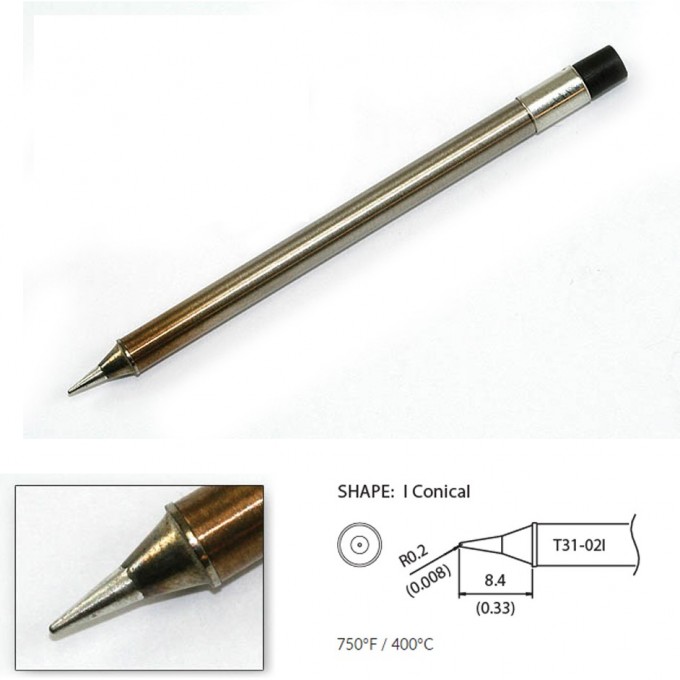 Наконечник HAKKO для станций FX-100 (400℃) T31-02I Наконечник HAKKO для станций FX-100 (400℃) T31-02I