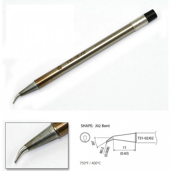 Наконечник HAKKO для станций FX-100 (400℃) T31-02J02 Наконечник HAKKO для станций FX-100 (400℃) T31-02J02