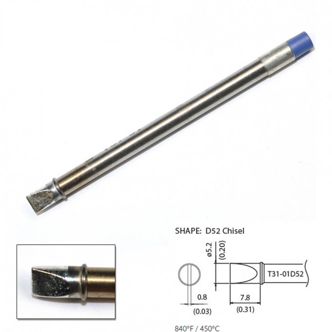 Наконечник HAKKO для станций FX-100 (450℃) T31-01D52 Наконечник HAKKO для станций FX-100 (450℃) T31-01D52