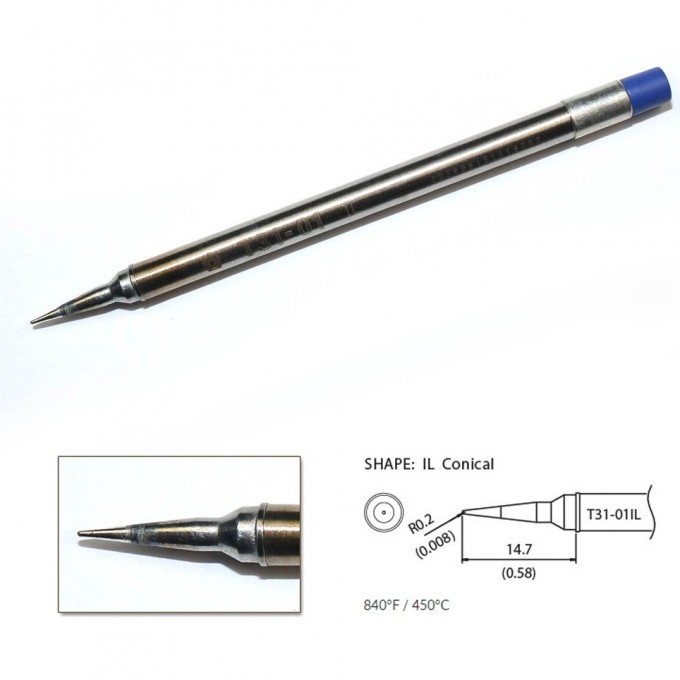 Наконечник HAKKO для станций FX-100 (450℃) T31-01IL Наконечник HAKKO для станций FX-100 (450℃) T31-01IL