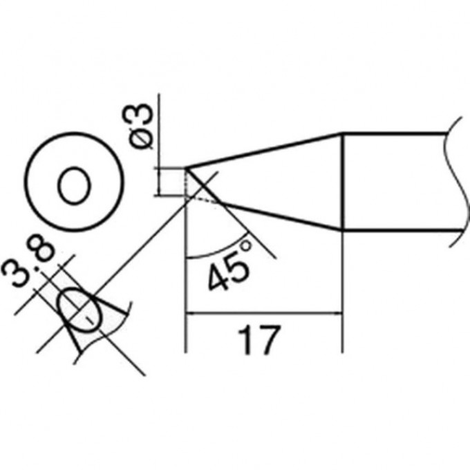 Наконечник HAKKO для станций FX-801 T33-BC3 Наконечник HAKKO для станций FX-801 T33-BC3