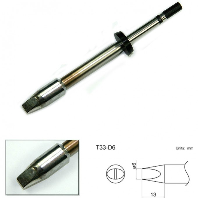 Наконечник HAKKO для станций FX-801 T33-D6 Наконечник HAKKO для станций FX-801 T33-D6