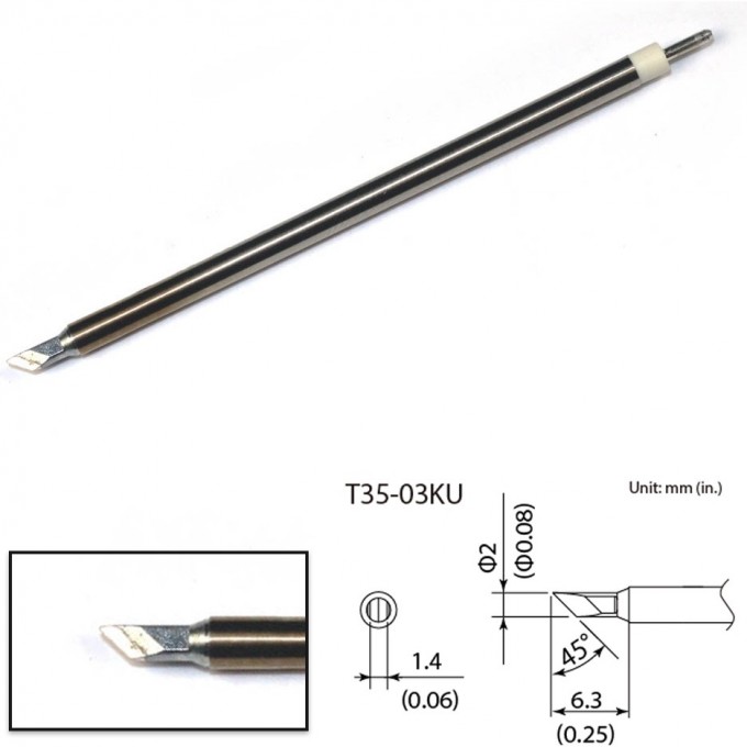 Сменный наконечник HAKKO (350℃) T35-03KU Сменный наконечник HAKKO (350℃) T35-03KU
