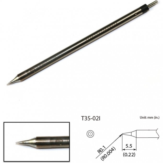 Сменный наконечник HAKKO (400℃) T35-02I Сменный наконечник HAKKO (400℃) T35-02I