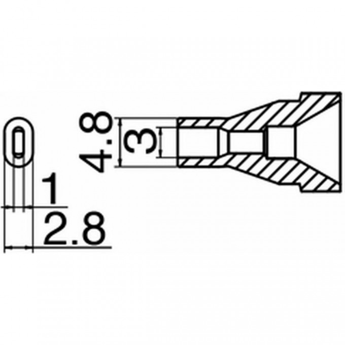 Сопло HAKKO овального типа (3×1 мм) N61-15 Сопло HAKKO овального типа (3×1 мм) N61-15
